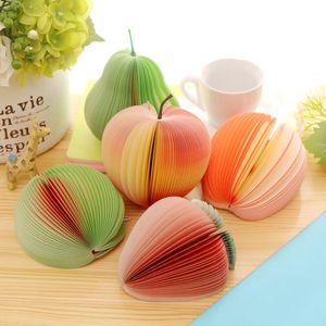 Creative Fruit Shape Notes Papper Söt citron Pear Notes Strawberry Memo Pad Sticky Paper Pop Up Notes Skolkontor Supply DBC DH1436