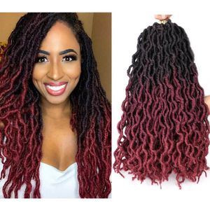 Onda Dreads Faux Locs 18inch Dread Locks Tranças Extensão de Cabelo Sintética 24Strands / PCS Faux Locs Locais Crochet Sintéticos Locais Cigéticos Trançando Cabelo