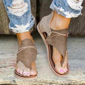 2020 neue Sommer Sandalen Frauen Flache Damen Bequeme Knöchel Höhlen Runde Kappe Sandalen Weiche Sohle Schuhe Alias Mujer 2020