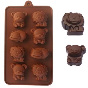 Silicone Cake Mold Hippo Lion Bear Shape Cookie Moulds Fondant Jelly Chocolate Soap Cake Decorating DIY Kitchenware