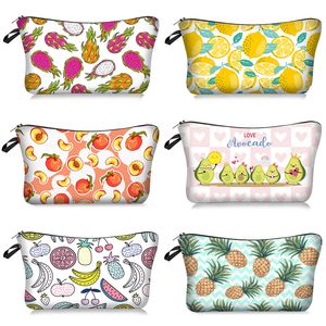 MPB014 3D Imprimir Fruta Melancia Senhora Saco Cosmético Moda Viagem Makeup Bag Organizador Compõe Caso Bolsa de Armazenamento Beleza Kit Beleza Bolsa de Lavagem