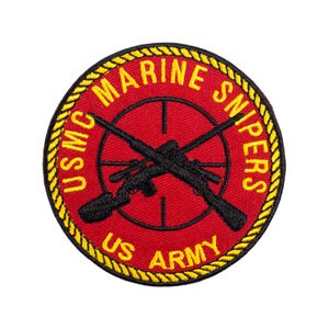 US Army Broderi Patches Marine Military Iron On Patch för Kläder Applique Jacket Vest Tillbehör DIY Moral Force Badges