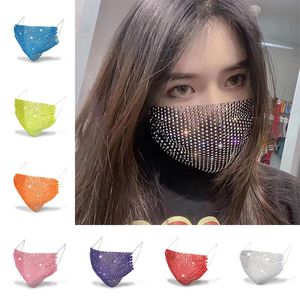 Yaz Avrupa ve Amerika Birleşik Devletleri dekoratif maske eğilim yapay elmas maskeli elmas tasarımcı yüz maskesi unscreen kadın maskeleri ile sıcak satış