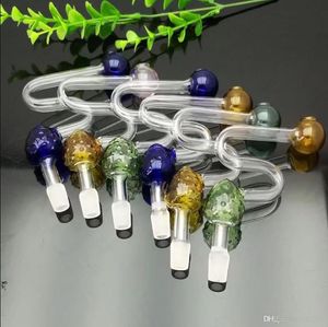 Färgade jordgubbsglaspotten Glas Bbong Wwater Pipe Titanium Nail Grinder, Glass Bubblers for Smoking Pipe Mix Colors