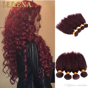 Красный Afro Kinky Волосы оптовых-сексуальный бразильский странный вьющиеся волосы шт много inch бразильского Afro Kinky фигурного вино красного человеческие волосы J богемные вьющиеся волосы бордовые пучки