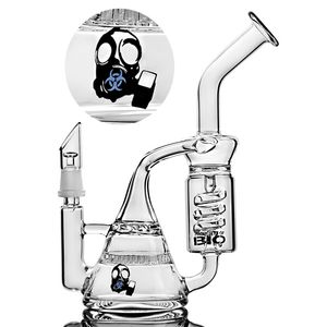 Bio Beaker Bong FLITER PERC BONG HEADY GLASS SPRIAL BUBBLER BONGS Tjocka oljeriggar Vattenrör Recycler Dab Rig