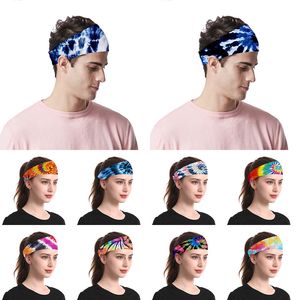 Gravata Turbante venda por atacado-Tie dye Headband homens e mulheres Outdoor Sports Turbante Turbante yoga senhoras cosméticos fontes do partido Chapéus XD23716