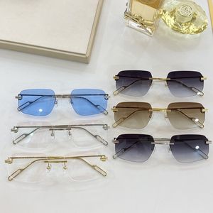 Newarrival Designer CT0113 Unisex Bigface Unisex Randloser Rahmen/Sonnenbrille UV400 59-20-140 für Korrektionsbrillen Gold/Silber Komplettset