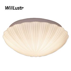 Modern Glass Shell Ceiling Lamp Creative Flower Light Hotel Foyer Corridor Balcony Living Dinning Bedroom Minimalist Light