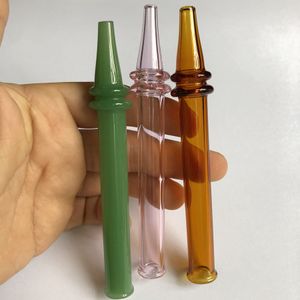 Partihandel 115 mm längd Pyrex Oil Burner Pipes Colorful Glass Pipes Mini Simple Pipe Straight Tube Rökning Handrör DHL GRATIS