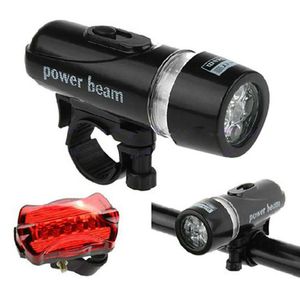 Atacado 5 LED MTB Mountain Bike Bicycle Lights traseiro traseiro conjunto do guidão Iluminação de seito de cano de bicicleta de ciclismo ao ar livre equipamento de segurança