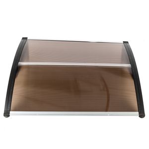 high quality Furniture door rain cover eaves brown transparent canopy stylish and beautiful courtyard window awning with black holder