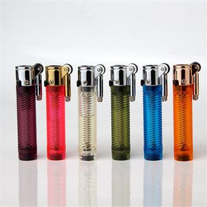 Ultra Thin Compact Jet Lighter Grinding Wheel Butane Lighter Inflated Gas Frosted Mini Lighter NO GAS