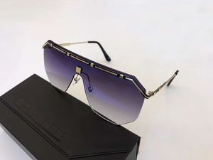 Übergroße randlose Sonnenbrille, 9098 Silber, Vintage-Sonnenbrille für Herren, Brille des Lunettes de Soleil, Sonnenschutz mit Box