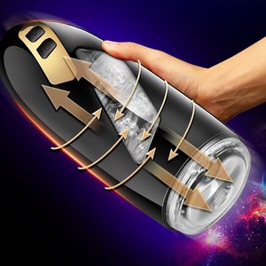 Tamanho Grande Masturbador Automático por Homens telescópica Rotação Piston Vagina Anal macho adulto Brinquedos 18+ Sex Toys for Men Masturbating CX200707