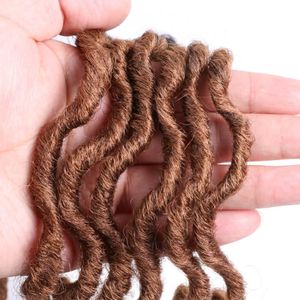 Nu Locs Crochet Hair Natural Curly Synthetic Extend 18 tum Ombre Faux Locs Crochet Braids Hår för Afro Kvinnor Högkvalitativt virkade hår