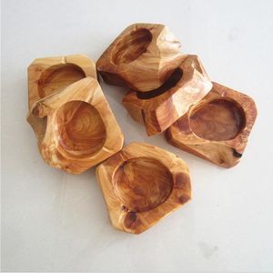Posacenere in stile casuale Accessori per fumatori Portasigarette portasigarette in legno rotondo marrone in legno per tubi Bong Oil Rigs