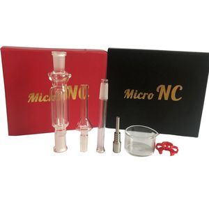 Rökning nektarsamlare kit 10mm med krökt glasskål Happywater Metal Nail Glass Tube 1st Plastklämma i lager DHL Gratis leverans