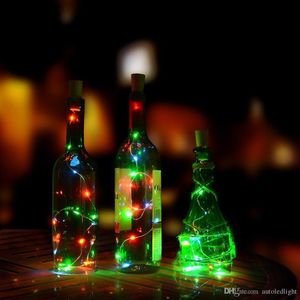 リサイクルワイン電池電源を入れた15ledsボトル弦の装飾DIYの空の酒ランプクリスマスLEDデコールライト