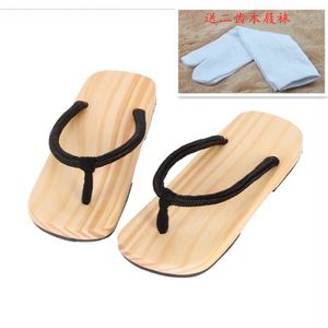 Neue Männer Japanische Hausschuhe Flip Flops Traditionelle Geta Clogs Hause Hausschuhe Strand Outdoor Sandalen Anime Cosplay Kostüm Chinesische Holz