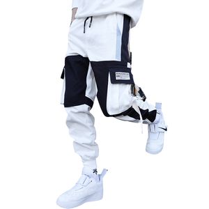 Calças masculinas na moda multi bolso carga calças dos homens pista corredores streetwear hip hop casual masculino atlético lazer calças