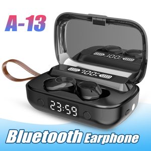 A13 TWS Bluetooth 5.1 Kulaklık Kablosuz Kulaklık Stereo Spor Su geçirmez Kulaklık Kulaklık Mikrofon İçin Akıllı Telefon Box