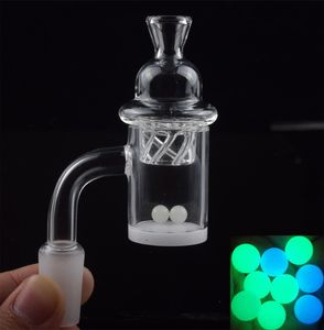 4mm Opaque Bottom Flat Top 25mm Quartz Banger Nail & Terp Pearl Inserts & Spinning Carb Cap For Oil Rigs Glass Water Pipes Bong