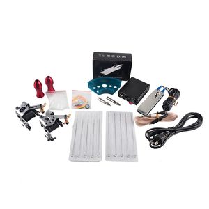 Wholesale tattoo gun grips for sale - Group buy Complete Tattoo Gun Kits Machines Guns Sets Pieces Needles Power Supply Tips Grips for Beginner