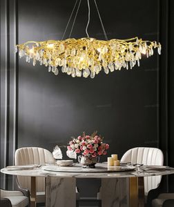 Modern Light Luxury Chandeliers Led Crystal Hem Vardagsrum Dekorativ Ljus Lobby Matsal Hänglampa Hängande Lights Lighting