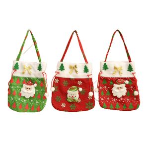 クリスマスキャンディーギフトバッグかわいいサンタクロース雪だるまクッキー包装バッグパーティーハンドバッグキッズメリークリスマスギフト収納バッグTQQ BH0300