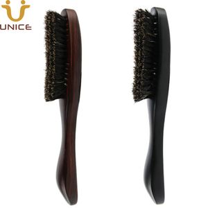 MOQ 100 PCS Supply For Amazon Good Quality Hair Brush with Boar Bristle and Wooden Handle Customize LOGO Men Facial Cleaning Beard Brushes