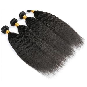 Кутикула выровнена человеческие волосы пучки перуанские странные прямые волосы девственницы плетение 4 пучка 400 г Лот натуральный цвет необработанный наращивание волос