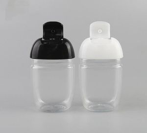 Heiße 30-ml-Händedesinfektionsflasche, leere PET-Kunststoff-Flasche mit halbrunder Klappkappe, Kindertrage-Desinfektionsmittel-Händedesinfektionsflasche für Kinder