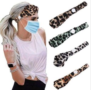 Полосы Scrunchie Йога ободки Спорт оголовьем Кнопка Упругие Leopard Печатный ободки Headwrap Спорт Гимнастический зал волос партии подарков LSK213