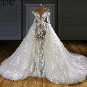 Turco 3d flor apliqueira vestidos de casamento dubai árabe manga longa vestidos de noiva vestido de noiva vestido de noiva Oriente