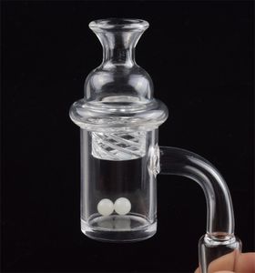Novo design 4mm fundo transparente quartzo banger com tampa giratória carb terp pérola 10mm 14mm 18mm prego de quartzo feminino masculino para bongos de vidro