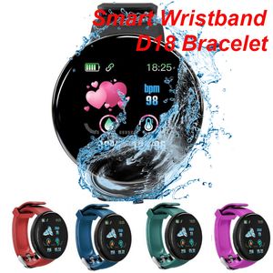 D18 Smart Wristbands bracelet with Blood Pressure Heart Rate Tracker Passometer Wearable Technology Waterproof Smartwatch For All People