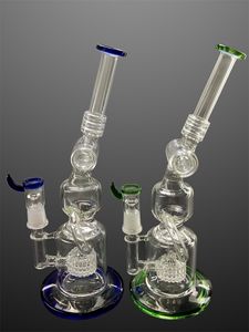 Matrix Perc Percolator Glas Vatten Bongs Birdcage Recycler DAB Rig 12.6 tum 14mm Join Hookahs för rökning Tillbehör