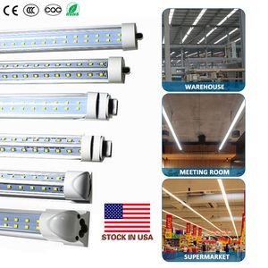 ABD + V şekilli 8ft T8 R17D LED Tüpler Tek Pin FA8 8 feet LED Işık Tüpleri Çift Sıralar LED Floresan Tüp AC 85-265V Doğrudan Tel Mağaza Garajı