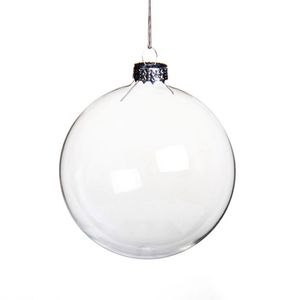 Casamento Bauble Ornaments Natal Xmas Bolas de Vidro Decoração 80mm Bolas de Natal Clear Bolas de Casamento De Vidro Enfeites SN1277