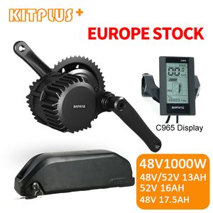 BAFANG BBS03 48V 1000W Mid Drive Motor Elektrisk cykelomvandlingssats med cykelbatteri Litium 52V 13Ah 16Ah 17.5AH BLDC