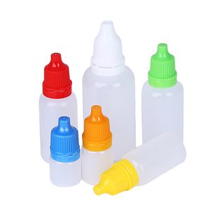 Freies Schiff Soft Style PE Nadelflasche 5 ml 10 ml 15 ml 20 ml 30 ml 50 ml Kunststoff Tropfflaschen Kindersichere Kappen LDPE E Flüssigkeit Leere Flasche