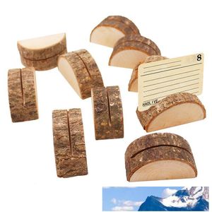 Tree Stump Craft Place Card Holder Rustic Style Seat Folder Photo Clip Wedding Cylindrical Semicircle Natural Wooden Decoration DBC DH2596