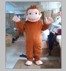 2020 vendita di fabbrica calda Curious George Scimmia Costumi Della Mascotte Del Fumetto Del Vestito Operato Del Costume Del Partito di Halloween Formato Adulto