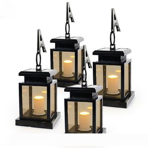 Solar Lamps Flameless Candle Waterproof Hanging Powered Torch Light Auto On Landscape lighting For Garden Yard Pathway