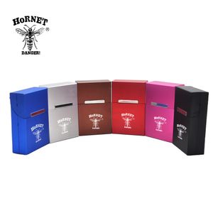 HORNET Zigarettenetui aus Aluminium in klassischer Größe mit Abdeckung für Zigarettenetuihalter, Hartmetall-Tabak-Aufbewahrungsbox