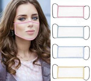 Transparente Lippenschablonen-Anti-Fog-Mascaras Transparent Face Shield Cotton Maske Deaf Mute Designer Masken Visible Anti Staub Gesichtsabdeckung Mund Cup