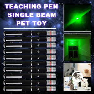 10PCS 50Miles 532nm Mini Bright Green Laser Pointer Pen Astronomy 1mw Powerful Portable Lazer Cat/Dog Toy Astronomy Single Light