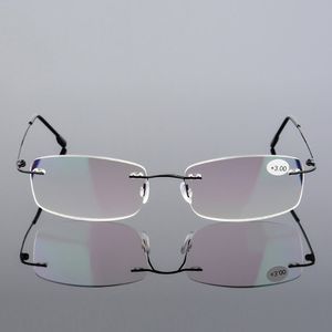 Elbru Ultralight TR90 Memory Titanium Rimless Reading Glasses Men&Women Presbyopic Eyeglasses +1.0 +1.5 +2.0 to+3.5 +4.0