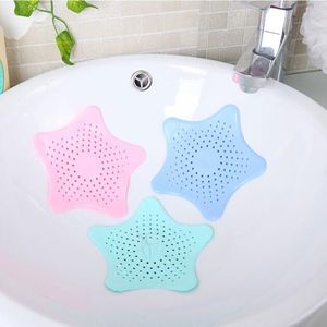 Kitchen Sink Filter Star Sewer Outfall Silicone Strainer Star Bathroom Drain Hair Catcher Bath Stopper Plug Strainer Filter GGA3612